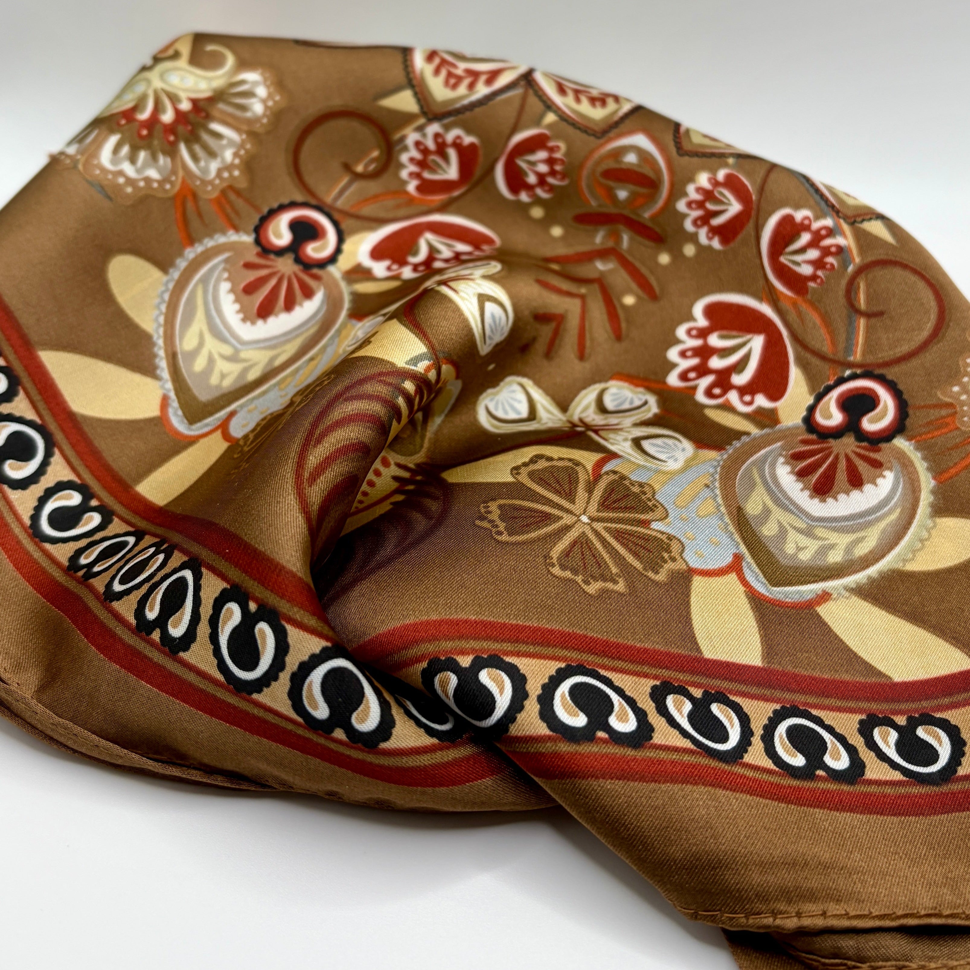 The Scarf Collection - Brown Floral - Sjaal