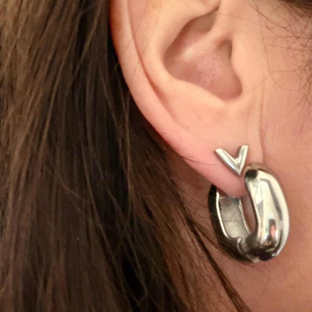 The Basics - The Square Hoops oorbellen - zilver