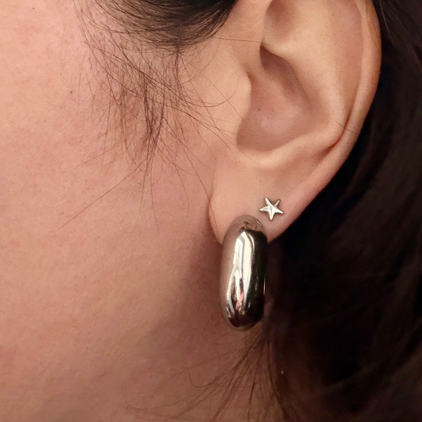 The Basics - The Square Hoops oorbellen - zilver