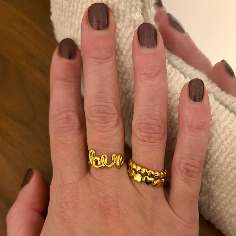 The Heart Collection - LOVE Ring - Goud