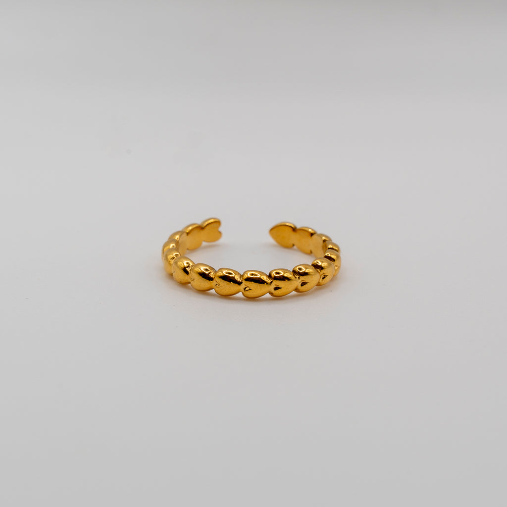 The Heart Collection - Small Hearts Ring - Goud