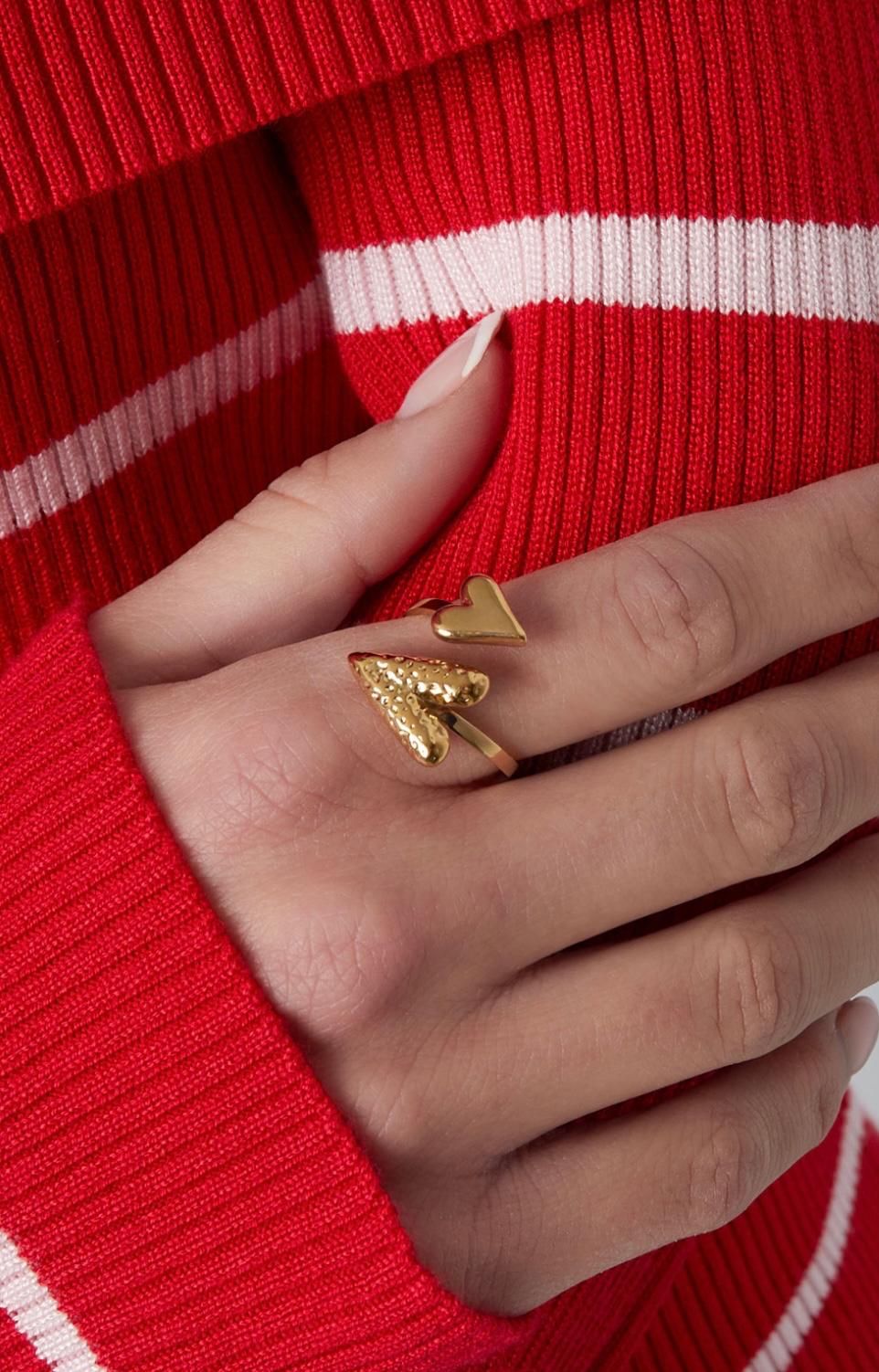 Dual amour ring - goud