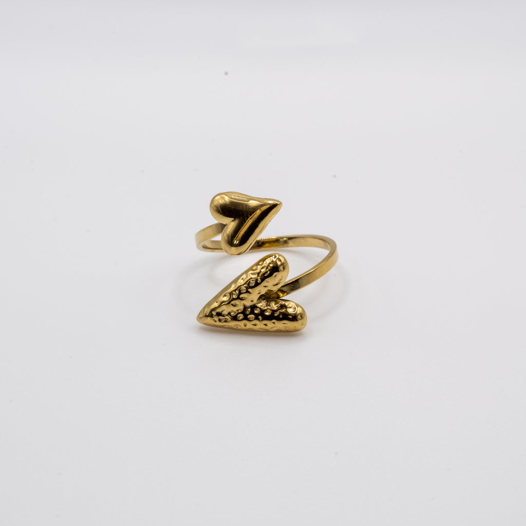 Dual amour ring - goud