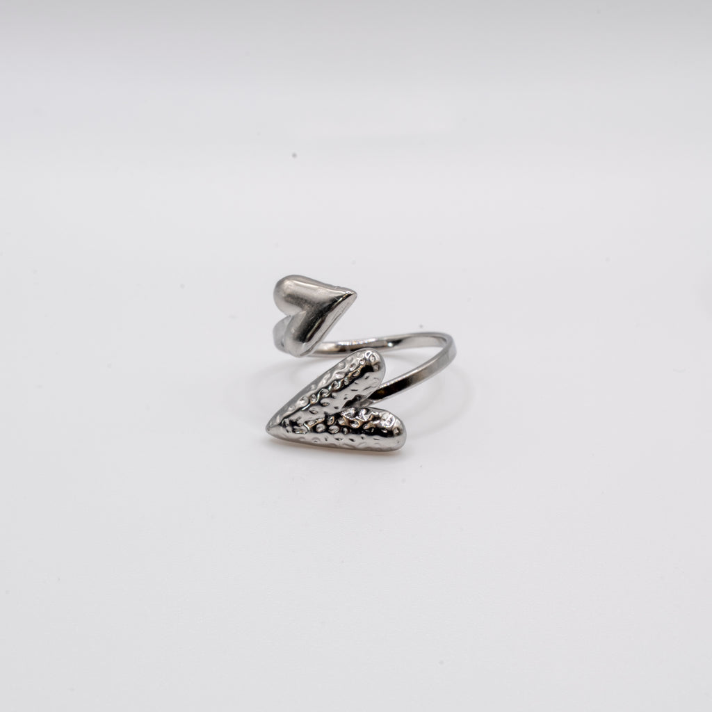 Dual amour ring - zilver