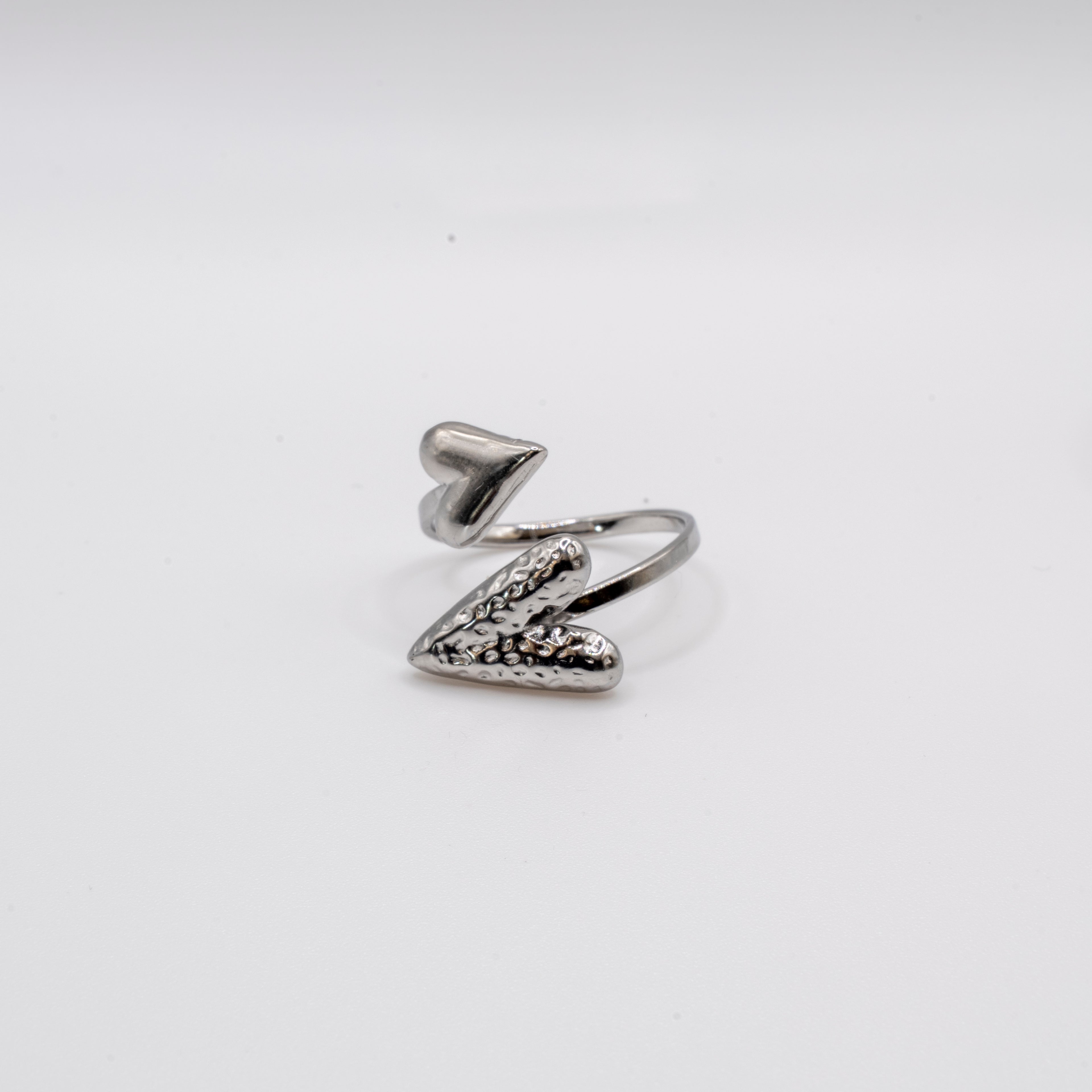Dual amour ring - zilver